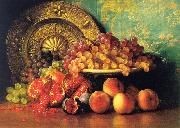 George Henry Hall Figs, Pomegranates, Grapes and Brass Plate Sweden oil painting reproduction